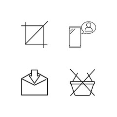 web simple outlined icons set