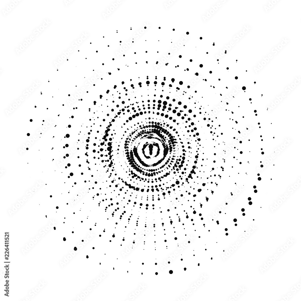 Poster abstract 3d sphere made of points. futuristic technology style. sphere particles. background vector.