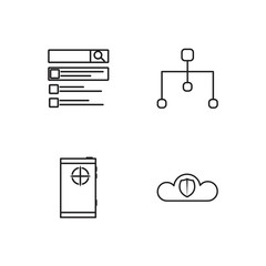 web simple outlined icons set