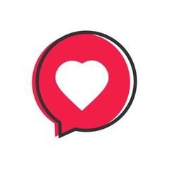 Heart love Icon and chat logo
