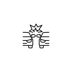 auto collision sign line black icon on white background