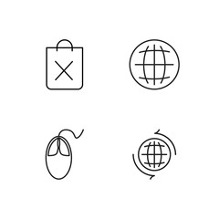 web simple outlined icons set