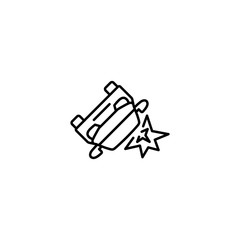 car wreck symbol line black icon on white background