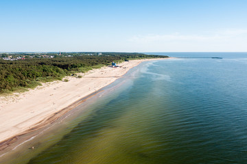 Aerial view of the Baltic Sea coast in Lithuania