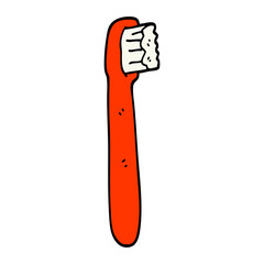 hand drawn doodle style cartoon tooth brush