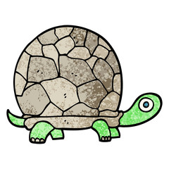 grunge textured illustration cartoon tortoise