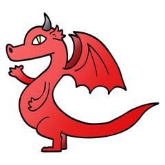cute vector gradient illustration cartoon dragon