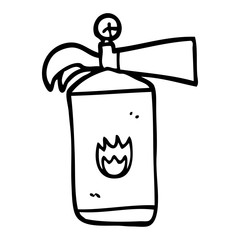 black and white cartoon fire extinguisher