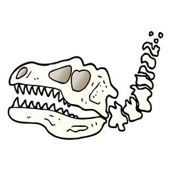 vector gradient illustration cartoon dinosaur bones