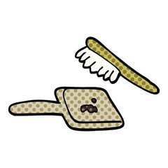 comic book style cartoon brush and mirror