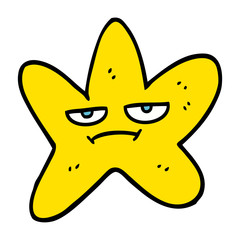 hand drawn doodle style cartoon star fish