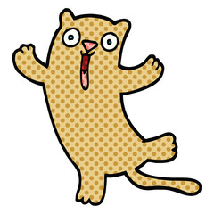 comic book style cartoon happy cat
