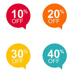 Discount tag with special offer sale sticker. Promo tag discount offer layout. Sale label with advertise offer design template. Sticker sign price isolated modern graphic style vector illustration.