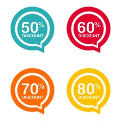 Discount tag with special offer sale sticker. Promo tag discount offer layout. Sale label with advertise offer design template. Sticker sign price isolated modern graphic style vector illustration.