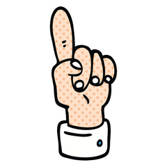comic book style cartoon pointing hand
