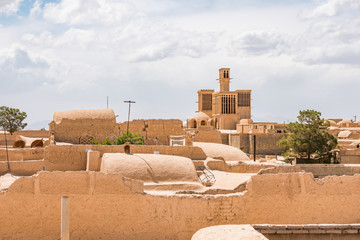 Rooftops of Abarkuh, Iran, with Windcatchers.