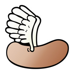 Obraz premium vector gradient illustration cartoon flying sausage