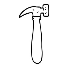 black and white cartoon hammer