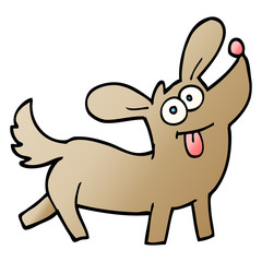vector gradient illustration cartoon happy dog