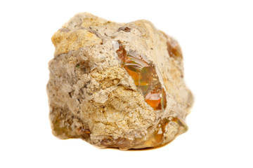 Obraz premium Macro Opal mineral stone in rock on white background