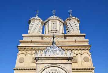 Fototapeta na wymiar The Cathedral of Curtea de Arges, Romanian Orthodox Monastery. Curtea de Arges, Romania.