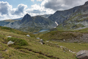 Summer view of The Twin Lake, Rila Mountain, The Seven Rila Lakes, Bulgaria