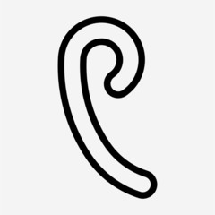 Outline ear pixel perfect vector icon