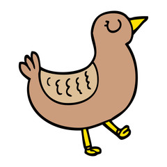 hand drawn doodle style cartoon bird