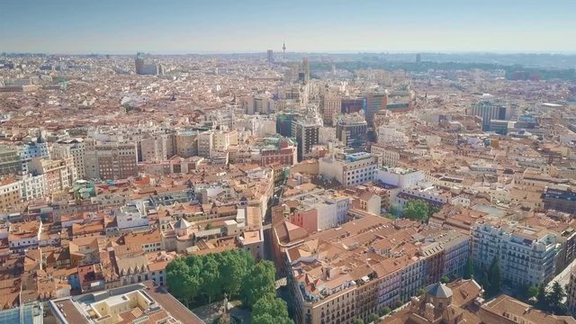 Aerial view of Madrid cityscape, Spain