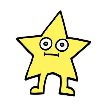 hand drawn doodle style cartoon star character