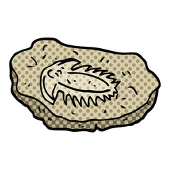 comic book style cartoon ancient fossil