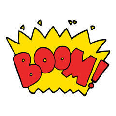 hand drawn doodle style cartoon word boom