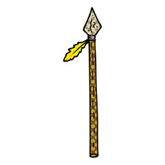 comic book style cartoon long spear