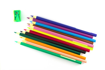 color pencils isolated on white background