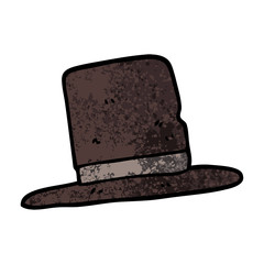 grunge textured illustration cartoon top hat