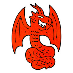 grunge textured illustration cartoon dragon