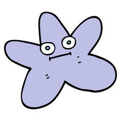 hand drawn doodle style cartoon star fish