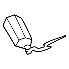 black and white cartoon pencil