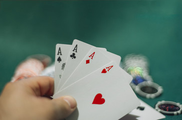 Obraz premium Poker chips and cards