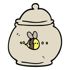 hand drawn doodle style cartoon honey pot