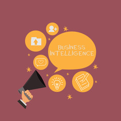 Text sign showing Business Intelligence. Conceptual photo Best Practice of Information to Optimize Perforanalysisce.