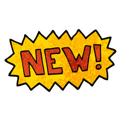 grunge textured illustration cartoon new symbol