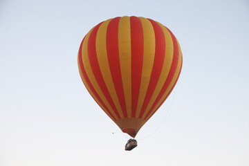 Hot Air Balloon flight over Gold Coast Hinterland, Queensland, Australia at sunrise in mid winter