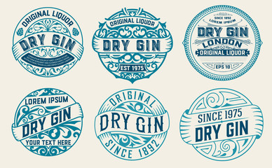 Set of 6 labels or badges for packing - obrazy, fototapety, plakaty
