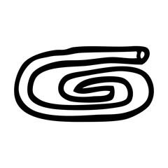 black and white cartoon paper clip