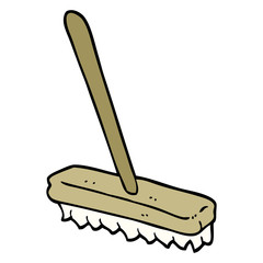 hand drawn doodle style cartoon sweeping brush