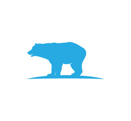 animal bear on park land vector illustration logo design