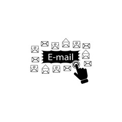 E mail concept on touch screen icon. Element of touch screen technology icon. Premium quality graphic design icon. Signs and symbols collection icon for websites