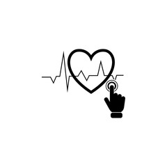 heart beats graph on touch screen icon. Element of touch screen technology icon. Premium quality graphic design icon. Signs and symbols collection icon for websites