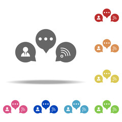 Obraz premium marketing in the field of media icon. Elements of Seo & Development in multi colored icons. Simple icon for websites, web design, mobile app, info graphics